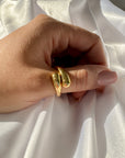 Adjustable Drop Gold Ring